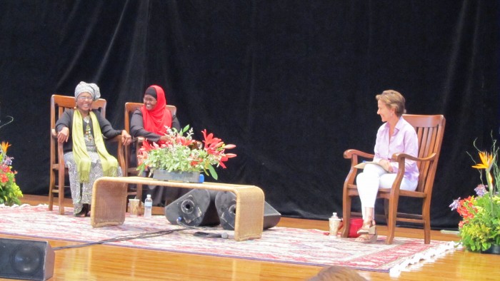 Dr. Abdi, daughter Dr. Mohammed, and interviewer Kati Marton at Chautauqua